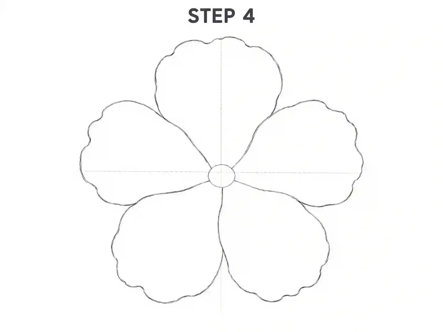 Complete the five-petal hibiscus shape