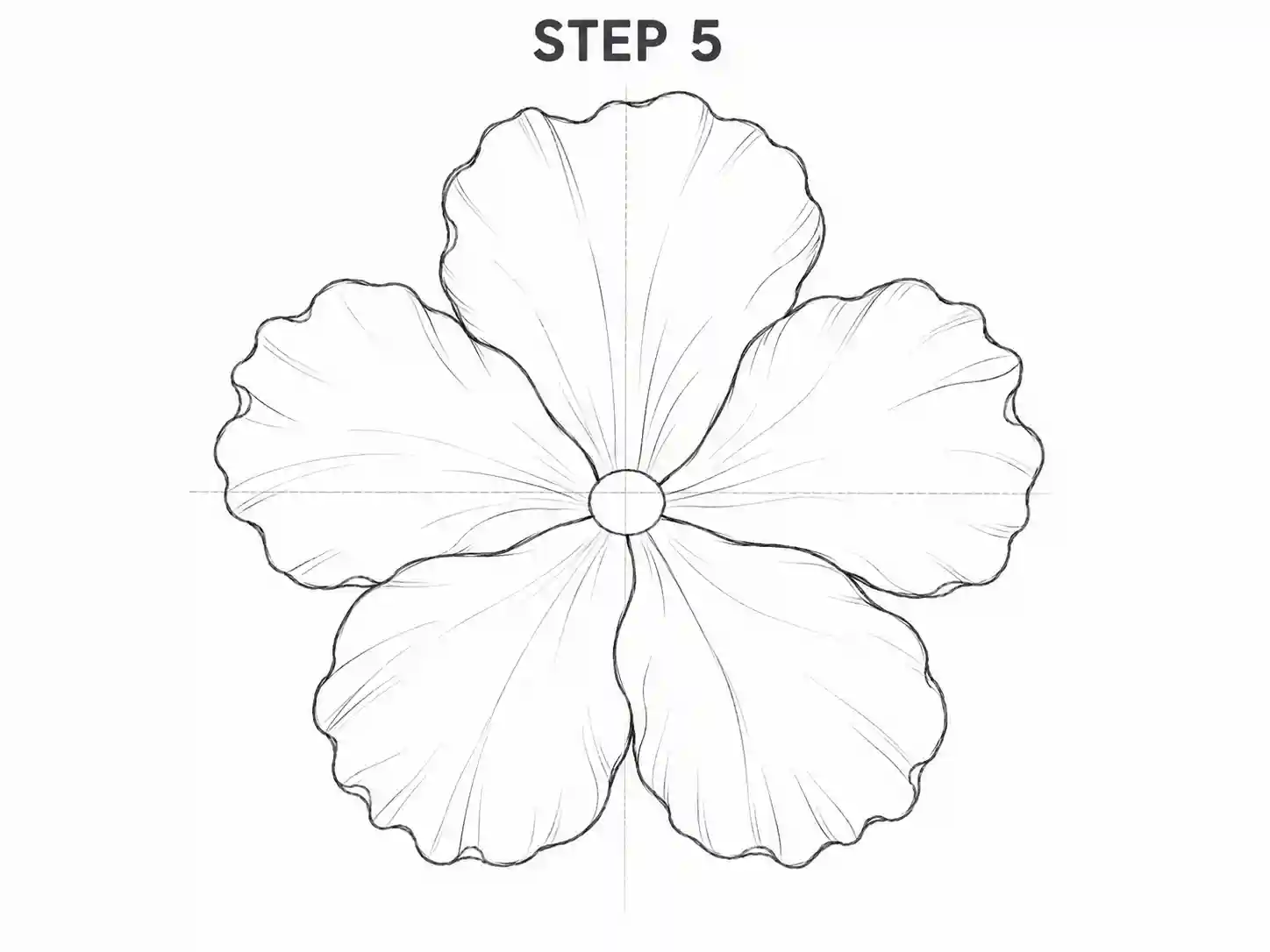 Refine the wavy hibiscus petal edges