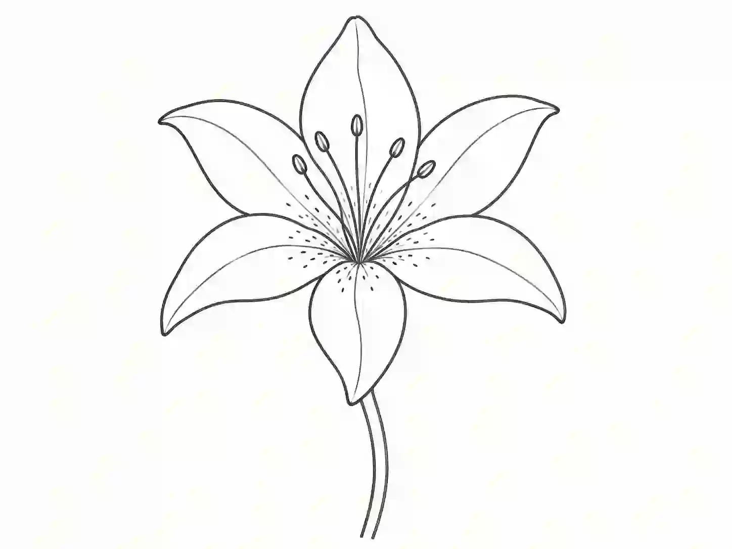 sketch lily flower drawing