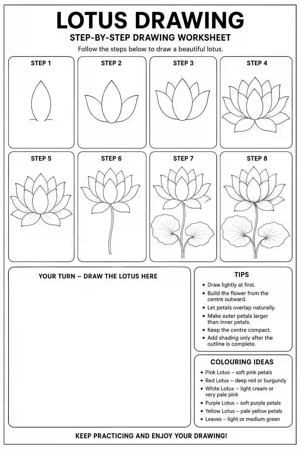 lotus flower drawing step by step lotus flower pencil drawing