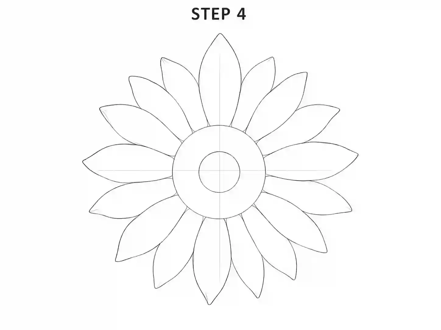 Complete the main sunflower petal layer