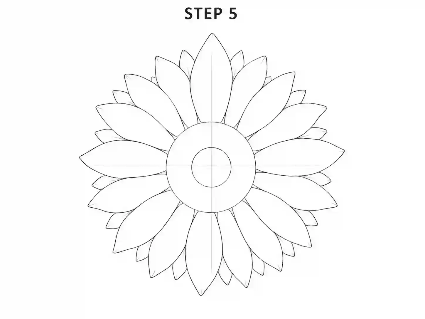 Add smaller overlapping sunflower petals