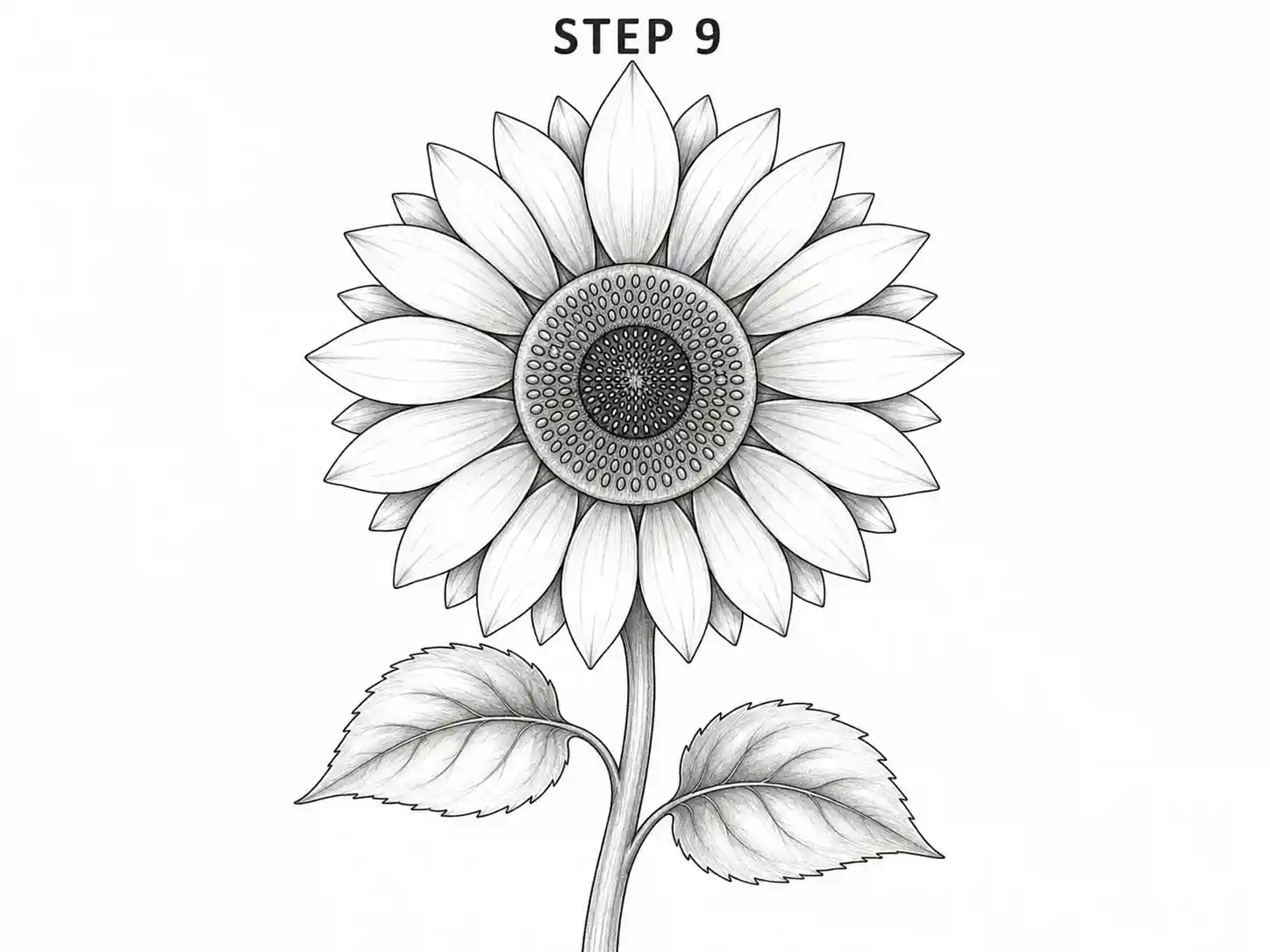 easy sunflower drawing Sunflower drawing